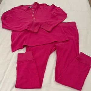 J. Crew Waffle Henley Pajama Set